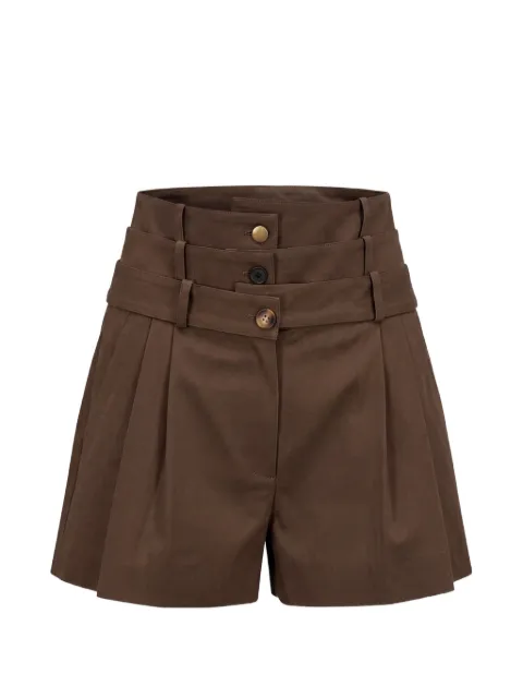 Monse triple-waistband pleated shorts Brown MP260711SCW