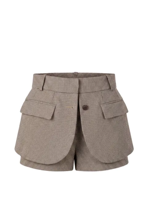 Monse jacket-hem checked mini shorts Brown MP260712CWS