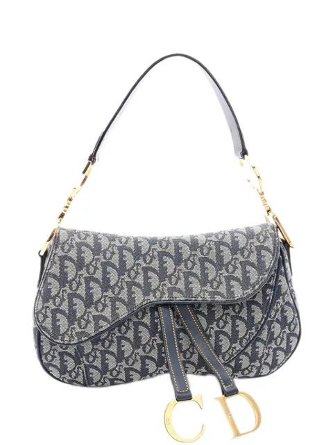 Christian Dior Pre-Owned 2010-2026 Diorissimo Canvas Double Saddle Bag shoulder bag Blue HR9ASL8UEOA987TC