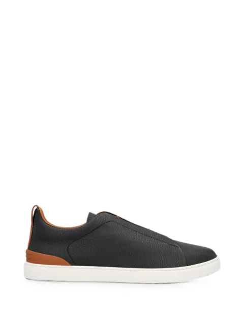 Zegna Triple Stitch leather sneakers Black RLHCVNS8381ZSNE