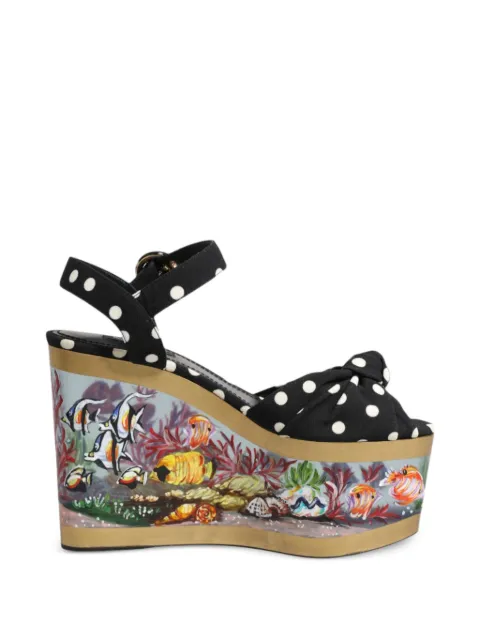 Dolce & Gabbana polka-dot fish-motif sandals Black CZ0133