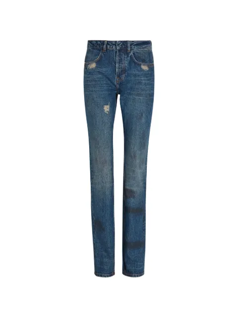 AARON ESH distressed-effect stained jeans Blue AESS26TRW004