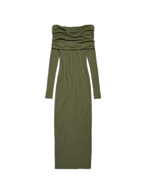 Balenciaga draped off-the-shoulder maxi dress Green A001Z7TUVC9
