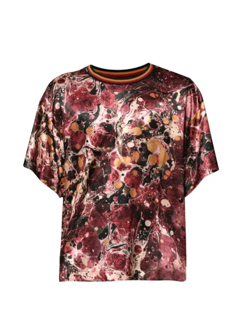 Dolce & Gabbana marble-print short-sleeve T-shirt Red 9016082890967