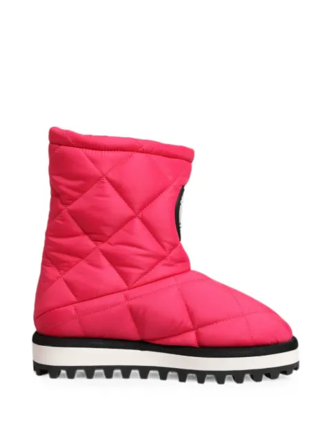 Dolce & Gabbana quilted logo-patch boots Pink LA12812