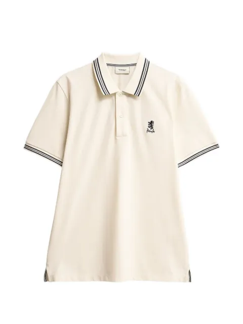 Pringle of Scotland tipped piqué-cotton polo shirt Neutrals PMX092