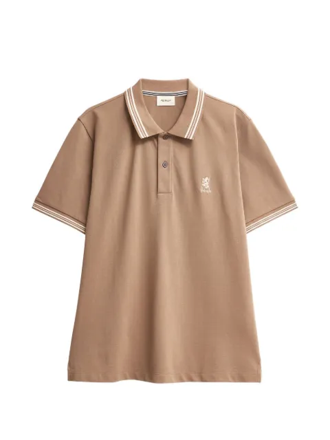 Pringle of Scotland piqué-knit tipped polo shirt Neutrals PMX092