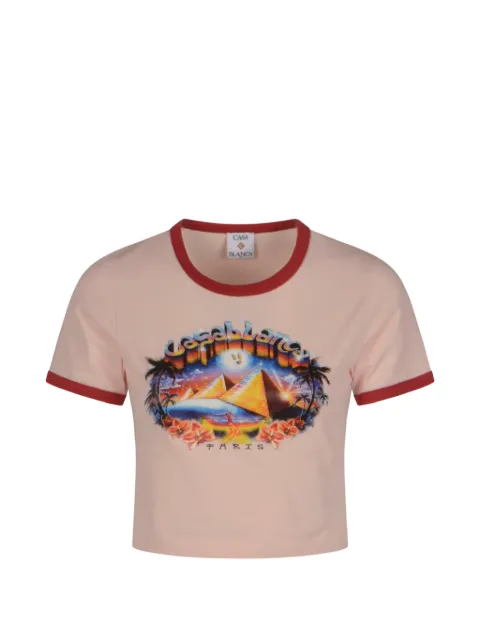 Casablanca Pyramid Tourism graphic-print T-shirt Pink WPF26JTS01001