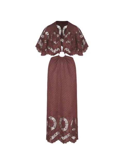 Johanna Ortiz Paradise broderie-anglaise maxi dress Brown PT03987