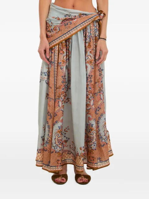 ZIMMERMANN Aster scarf midi skirt Blue 8066SSS261