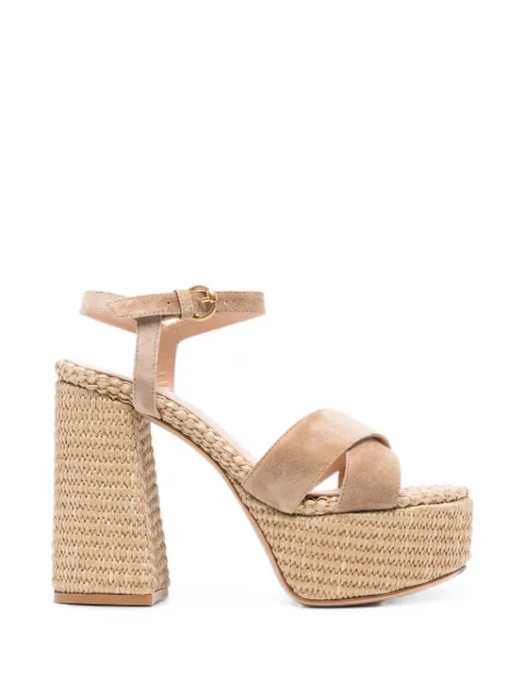 Gianvito Rossi suede crossover-strap sandals Neutrals G3152270RICCBL