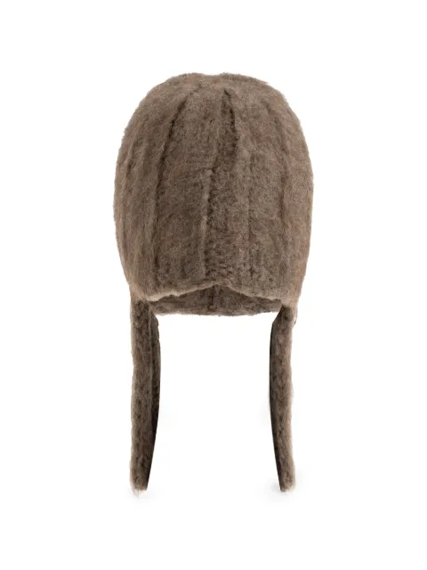 Maison Margiela ribbed ear-flap beanie hat Brown S50TB0023M13314