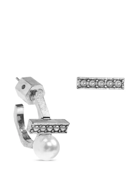 AllSaints glass pearl-embellished hoop earrings Silver 37585225SLV