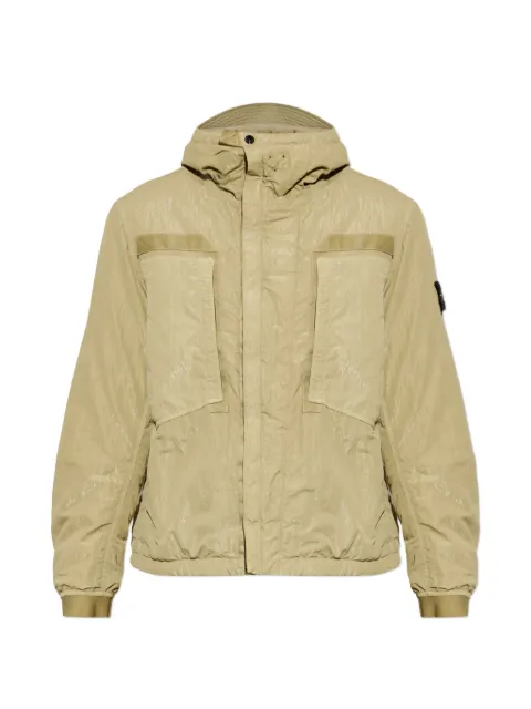 Stone Island logo-patch hooded jacket Green L2S15Q100007S0405