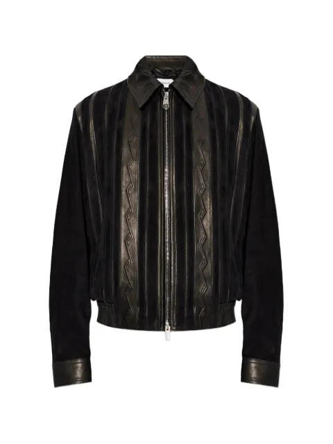 Versace Greca-embossed panelled jacket Black 10258971A18634