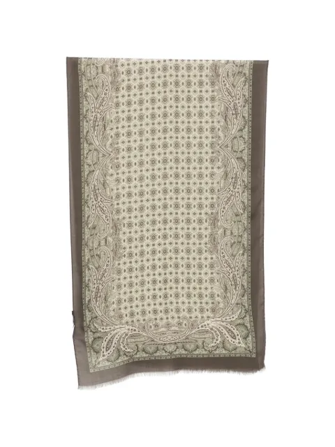 ETRO paisley-print fringed scarf Green MATA0011AK1BU