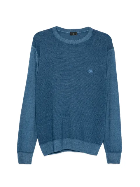 ETRO logo-embroidered crew-neck sweater Blue MRKF0080AU11H