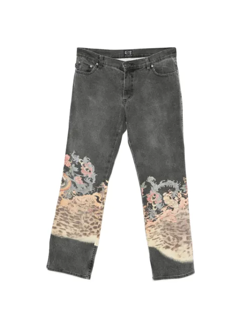 Roberto Cavalli Vintage 2000s leopard-print jeans Grey RC250BUI