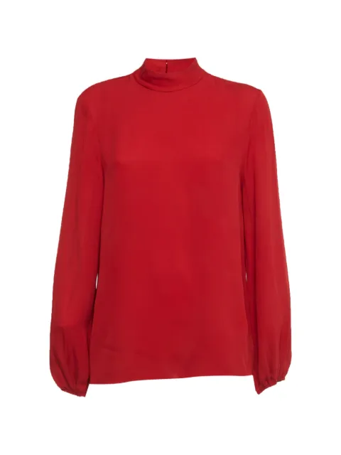 Theory mock-neck silk blouse Red 1289590