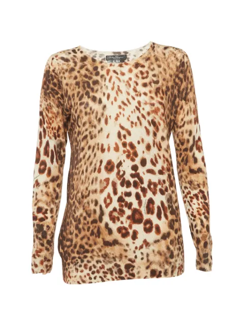 Ferragamo Pre-Owned leopard-print sweater Neutrals 1307308
