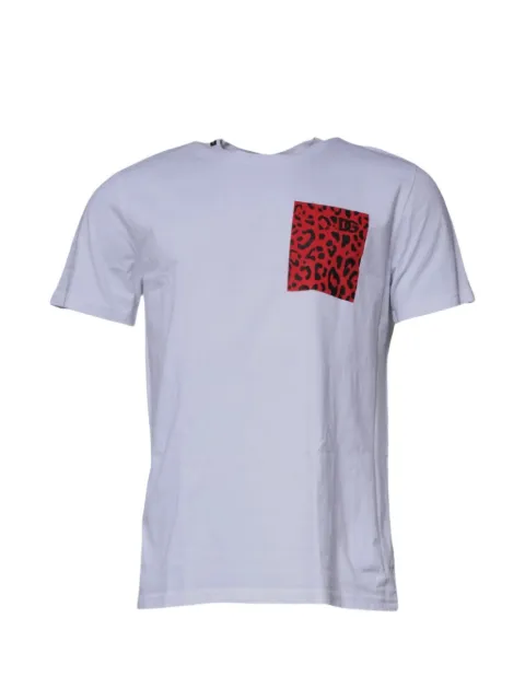 Dolce & Gabbana leopard-print chest-pocket T-shirt White G8NA7ZFU7EQ