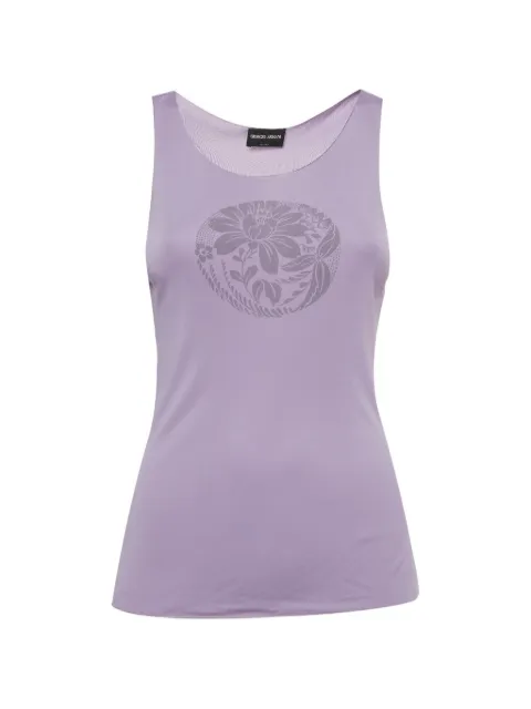 Giorgio Armani Pre-Owned floral-print tank top Purple 1315824