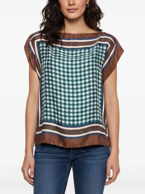 Louis Vuitton Pre-Owned plaid logo-detail blouse Green 1359566