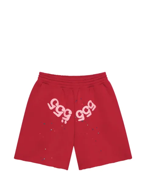 SP5DER Angel Number graphic-print shorts Red SP5DER421