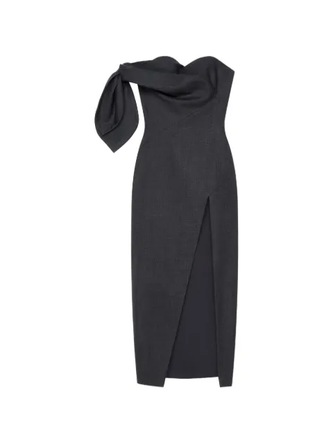 Givenchy knot-detail strapless midi dress Grey BW22VV16B6