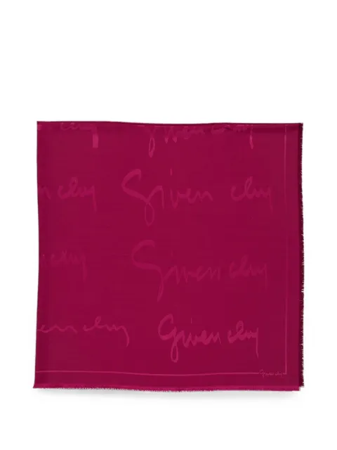 Givenchy logo-print frayed scarf Pink 710010158003