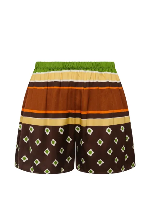 Faithfull Tia geometric-print shorts Brown FF5089VCS