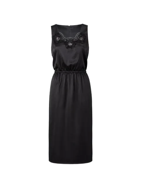 Dolce & Gabbana lace-trim satin-finish dress Black F6R1ZTHLMPB
