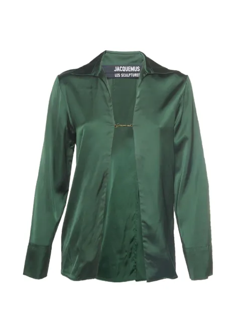Jacquemus Pre-Owned charm-link draped shirt Green 1360652