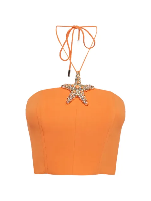 David Koma starfish-detail corset top Orange 1258787