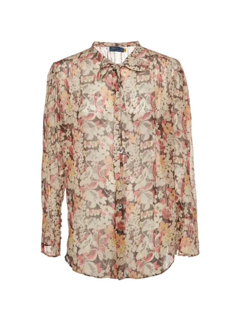 Polo Ralph Lauren Vintage floral-print pussy-bow blouse Neutrals 1329702