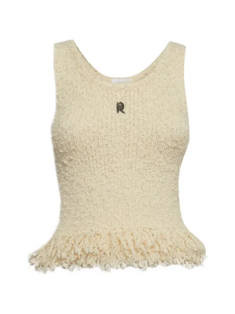 Paco Rabanne Pre-Owned logo plaque fringed top Neutrals 1295962