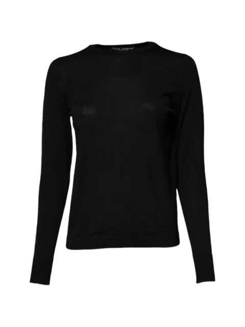 Dolce & Gabbana fine-knit round-neck sweater Black FXX08T