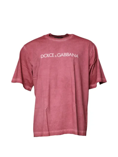 Dolce & Gabbana logo-print washed-effect T-shirt Pink G8PJ0T