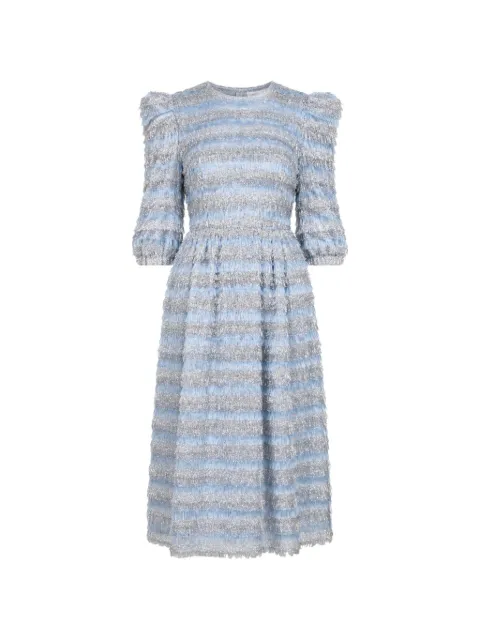 Dolce & Gabbana fringe-detail striped midi dress Blue 8056305763692