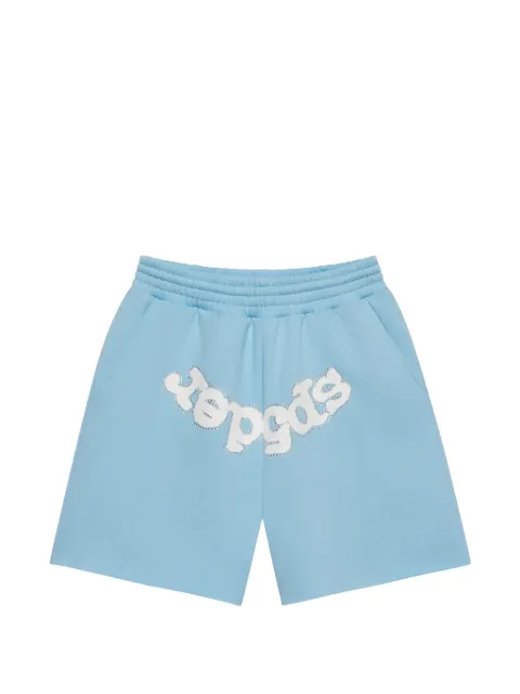 SP5DER logo-print jersey shorts Blue SP5DER422