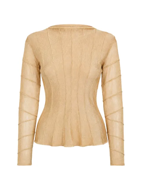 Cult Gaia raised-seam fine-knit top Neutrals KD2892YV2889CHPL