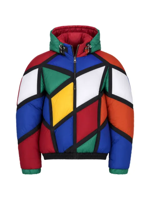 Dolce & Gabbana geometric-patchwork quilted jacket Blue G9VJ7ZG7YTQ