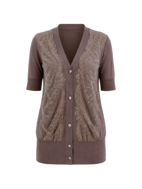 Pink Memories lace-embellished V-neck cardigan Purple SIG30271
