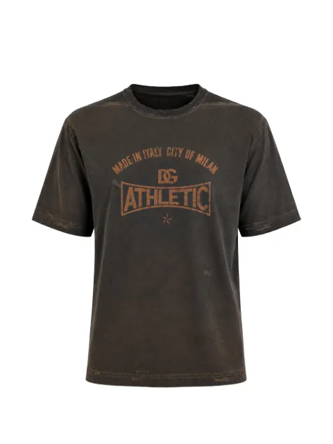 Dolce & Gabbana graphic-print T-shirt Brown F8V90TGDDH4