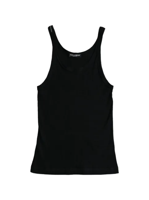 Dolce & Gabbana ribbed-knit scoop-neck tanks Black M8E96JFUEB0