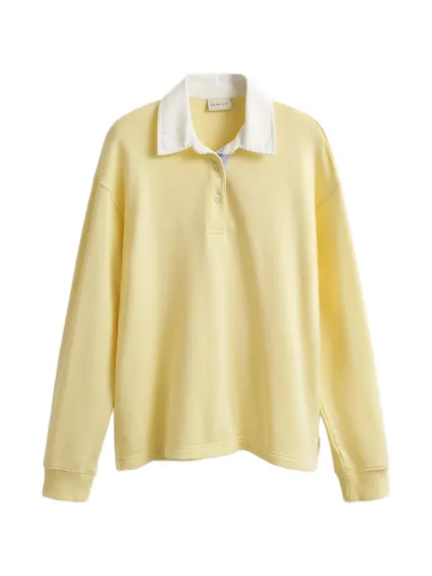 Gant contrast-collar long-sleeve polo shirt Yellow 4201436