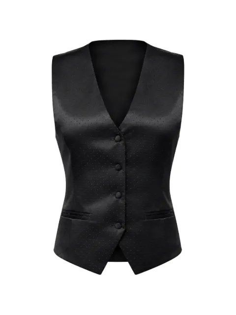 Dolce & Gabbana textured-finish wool waistcoat Black TSH5902