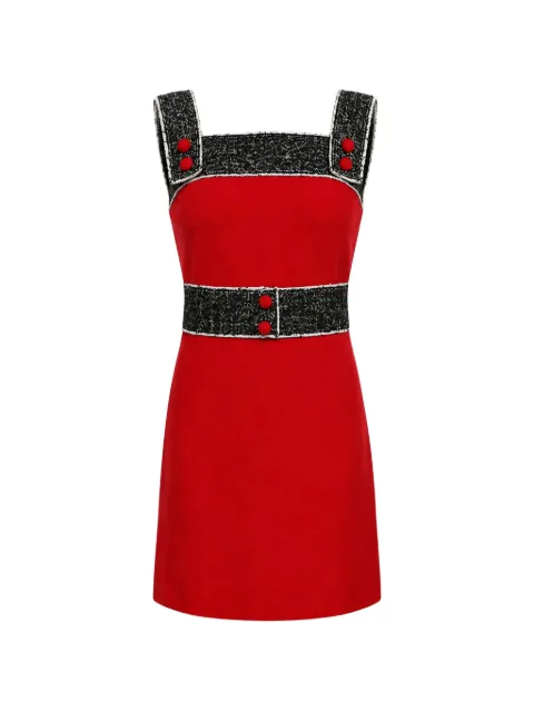 Dolce & Gabbana tweed-trim A-line dress Red DR281211