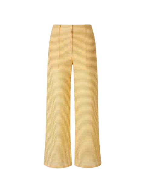 SIMKHAI checkered straight-leg trousers Yellow 3264018TG54NYLON46POLYESTER