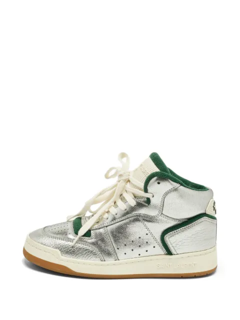 Saint Laurent Pre-Owned SL/80 high-top sneakers Silver 1325274